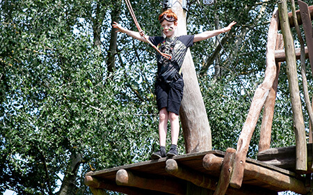 High Ropes Zip Line at Hobbledown